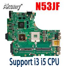 Для материнской платы ноутбука ASUS N53J N53JF N53JN N53JL N53JG HM55 W/ GT425M 1G 2 * RAM слот для материнской платы поддержка процессора i3 i5 2024 - купить недорого