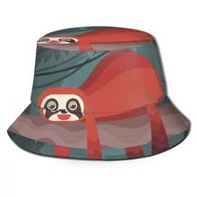 CINESSD 2020 Men Women Summer Sloth On The Tree Bucket Hat Bob Fisherman hat Outdoor Travel Sun Visor Fashion Panama 2024 - buy cheap