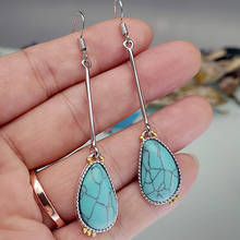 Vintage Turquoises Drop Earrings For Women Bridal Party Wedding Wholesale Jewelry Ethnic Boho Long Hanging Earrings Gifts 2024 - buy cheap