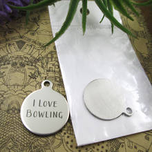 20 piezas-abalorios de acero inoxidable "I Love Bowling", 5 estilos para elegir, abalorios artesanales para collar y pulseras 2024 - compra barato