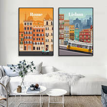 Настенная Картина на холсте «Амстердам», плакат Лиссабона, Римский Декор для дома, картина Торонто для спальни, городской пейзаж, модульная рамка для картины 2024 - купить недорого