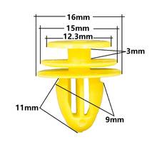 Remache de plástico con agujero de 9mm para Interior de coche, retenedores de Panel de ajuste de tarjeta, Clips, sujetadores, color amarillo, para Kia, Hyundai 2024 - compra barato