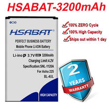 HSABAT 3200mAh BL-4UL / BL 4UL / BL4UL Replacement Li-ion Battery For Nokia Asha 225 Asha225 Battery 2024 - buy cheap