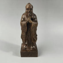Elaborado chino tradicional artesanal hecho a mano madera dura Antigua China más grande pensador educador estatua de Confucio 2024 - compra barato