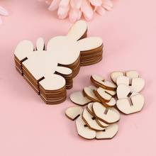 10pcs Easter Rabbit Pieces Lovely 3D DIY Craft Creative Wooden Rabbit Ornaments Bunny Home Table Decoration for Easter Day Props 2024 - buy cheap
