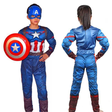 Superhero Kids Muscle Captain America Costume Child Cosplay Super Hero Halloween Costumes For Kids Boys Girls S-L 2024 - buy cheap