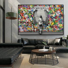 Graffiti Art Wall Pictures for Living Room Banksy Scenes Girl Street Canvas Paintings Wall Art Posters Prints Home Cuadros Decor 2024 - buy cheap