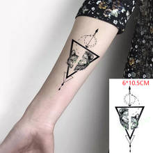 À prova dwaterproof água tatuagem temporária leão gato triângulo circel corpo arte flash tatuagem falsa tatuagem para mulher 2024 - compre barato