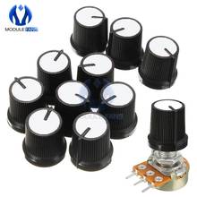 10pcs 6mm For WH148 Knob White Face Plastic For Rotary Taper Potentiometer Hole Volume Control Controller Black CAPS RK097G 2024 - buy cheap