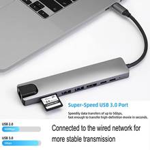 C Hub 4K HDMI-Compatible SD/TF Card Reader PD USB C to Ethernet Adapter Rj45 Lan Fast Charger Dock Station For MacBook Air Pro 2024 - buy cheap