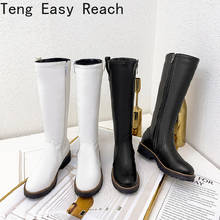 Fashion Knee High Boots Women Shoes 2021Autumn Winter Women's High Boots Zipper Comfortable Long Shoes Ladies Large Size 43 2024 - buy cheap