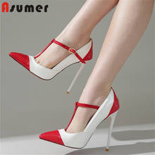 ASUMER-zapatos de tacón de talla grande 34-47 para mujer, calzado de punta estrecha con hebilla, sexy, superalto, para fiesta y boda, 2021 2024 - compra barato