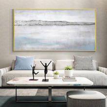 Белая и синяя современная абстрактная искусство холст искусство стены картина для гостиной домашний Декор без рамки 2024 - купить недорого