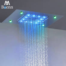 M Boenn современный Ванная Комната Дождь душ Панель 360*500 мм полированный светодиодный светильник насадка для душа красочный водопад душ головки 304SUS 2024 - купить недорого