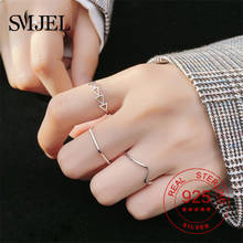 Anéis geométricos circulares de prata hiphop/rock 925, acessórios de dedo para abertura, fivela, junta, anel traseiro para mulheres, joia s925 2024 - compre barato