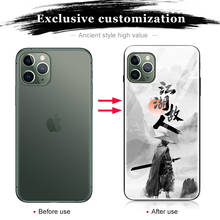GKK Tempered Glass Case For iphone 11 Pro Max Full Protection Martial Arts Patterns Cover For iphone 11 Pro Max Coque Fundas 2024 - buy cheap