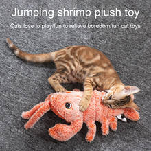 Brinquedo elétrico de mastigar para gato, brinquedo móvel de simulação de lagosta, carregador usb interativo, brinquedo de pelúcia para gato gatinho de camarão, mordida 2024 - compre barato