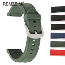 REMZEIM Silicone Watchband 18mm 20mm 22mm 24mm Green Blue Sport Strap Quick Release Rubber Replacement Smart Watches Bracelet 2024 - buy cheap