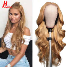 Ombre 4x4 Lace Closure Human Hair Wig For Women Remy Indian Hair 27# Blonde Body Wave Wig With Baby Hair HairUGo Preplucked 150% 2024 - buy cheap