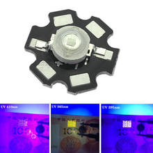 Chip de luz LED UV de alta potencia, 3W, 365nm, 375NM, 385nm, 395nm, 400nm, 415nm, 425nm, ultravioleta con estrella de 20mm, pcb DIY, 20 Uds. 2024 - compra barato