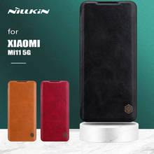 Nillkin for Xiaomi Mi 11 5G Case Qin Flip PU Leather Case Ultra-Thin Wallet Card Slot Protective Phone Case for Xiaomi Mi 11 5G 2024 - buy cheap