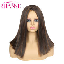 HANNE Synthetic Mixed Brown/Green/red Short Straight Wig Middle Part Synthetic Wigs For White Women Daily Use Hair Wig 2024 - buy cheap
