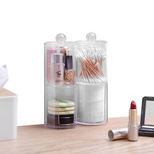 New 7*11.5cm Round High Quality Cotton Swabs Stick Clear Acrylic Storage Box Holder Transparent Cosmetic Makeup Organizer Case 2024 - buy cheap