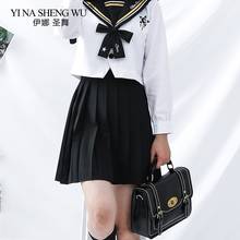 Школьная девушка косплей JK Матросская форма женская короткая юбка с длинным рукавом униформа в японском стиле аниме чистая и милая 2024 - купить недорого