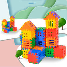 Blocos de construção de casa de quebra-cabeça 160 espaços, de plástico, inserção, grupo de casa, brinquedo educacional montado, presente para crianças 2024 - compre barato