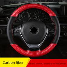 Hand-stitched 38CM Car Steering Cover Microfiber Leather Carbon Fiber Non-slip Universal Car Steering Wheel Cover 2024 - buy cheap