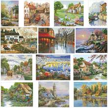 Charming view patterns counted 11CT 14CT 18CT Cross Stitch Sets DIY Chinese Cross-stitch Kits Embroidery Needlework 2024 - buy cheap