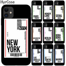 Fly Ticket-funda de TPU suave de Nueva York para iPhone, 11 Pro Max, X, XS Max, XR, 6, 6S, 7, 8 Plus, 5S, SE, 10, Fundas de silicona negra 2024 - compra barato