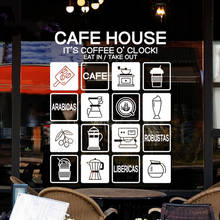 Cafe House Quotes Murals Coffee Shop Sticker Bean Milk tea Decal Cafe  Poster Vinyl Art Wall Decor Decoration Waterproof rb251 2024 - buy cheap