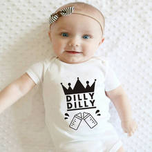 Crown Print Baby Girl Clothes Newborn Baby Boy Clothes Cotton Short Sleeve Bodysuit Cute Body Suit for Newborns 0-18M 2024 - buy cheap