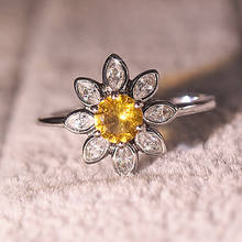 MENGYI модный Изысканный милый Подсолнух, маргаритки кольца желтые циркониевый камень CZ кольца для женщин, ювелирное изделие для помолвки, свадьбы, подарок 2024 - купить недорого
