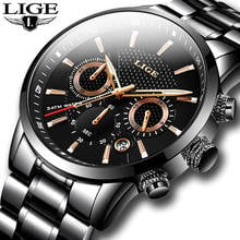 LIGE Mens Watches Top Luxury Brand Business Quartz Watch Men Military Sports Waterproof Dress Wristwatch Black Relogio Masculino 2024 - buy cheap