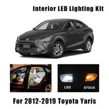 Kit de lâmpadas led para interior do carro, 9 lâmpadas brancas, ideal para toyota yaris mapa dome 2012-2015 2016 2017 2018, 2019 2024 - compre barato