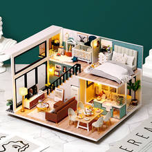 DIY Dollhouse Wooden Doll Houses Miniature Doll House Furniture Kit Casa Music Led Toys for Children Birthday Gift 3D Wooden 2024 - buy cheap