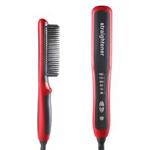 Hair Straightener Brush Durable Electric Straight Hair Comb Brush Fast Heated Ceramic Hair Beard Straightening Iron EU Plug 2024 - buy cheap