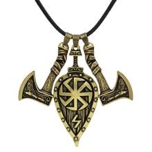 Viking Crow Sword Shield Pendant Rune Amulet Necklace Gothic Punk High Quality Metal Men Jewelry 2024 - buy cheap