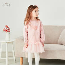 DKH15775-vestido de malla de puntos florales para niña, ropa infantil de lolita, de moda, de primavera, de Mickey bella, 5Y-13Y 2024 - compra barato