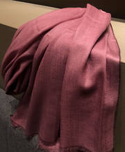 Bufanda de Cachemira para mujer, chal cálido de marca de lujo, cómodo, de color sólido, rojo y amarillo, 100% 2024 - compra barato