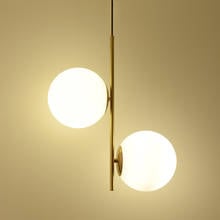 Led pós moderna nordic ferro bolhas de vidro designer led pingente luzes para sala jantar cozinha restaurante luminária suspensão 2024 - compre barato