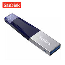 SanDisk USB флеш-накопитель 64 ГБ 128 ГБ флеш-накопитель USB 3,0 OTG HD карта памяти 90 м/с двойной интерфейс флешки для iPhone/iPad/iPod/PC 2024 - купить недорого