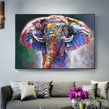 Abstract Colorful Elephant Street Graffiti Art Canvas Painting Cuadros Print Wall Art for Living Room Home Decor (No Frame) 2024 - buy cheap