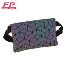 Pochete com estampa holográfica, pochete da moda, luminosa, feminina, masculina, para cintura, com laser, 2021 2024 - compre barato