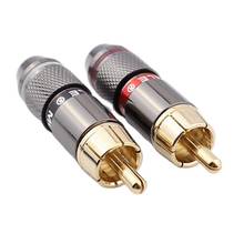 RCA Connector RCA Male Plug For Audio Video Support 6mm Cable Gold Plating 4Pcs 2024 - buy cheap