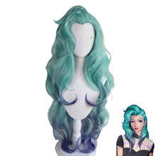 Seraphine Cosplay Wig LOL KDA Cosplay Loose Wave Green Gradient Cheongsam Style Wigs Heat Resistant Synthetic Hair Game Cos 2024 - buy cheap