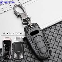 jingyuqin ABS+Carbon For AUDI A4 B9 Q5 Q7 TT TTS 8S 2016 2017 3 Buttons Car Key Case Keychain Cover Procted 2024 - buy cheap