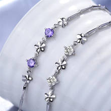 Pulsera de flores de cristal para mujer, accesorios de cumpleaños de princesa, pulsera de plata de ley 925 de alta calidad para mujer, joyería 2024 - compra barato